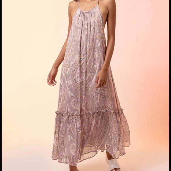 Line and Dot Bohemian Style Maxi Paisley Print Dress Size M - Picture 5 of 9